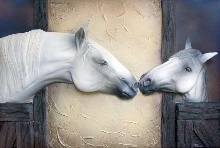 24" x 36" • High Relief, Carved Painting • Mixed Media